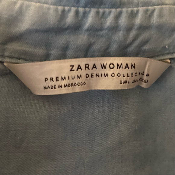 Zara Denim Shirt Dress with Knot - Picture 5 of 8